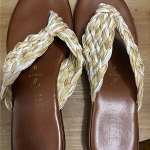 Women's Braided Tan and Cream Sandals